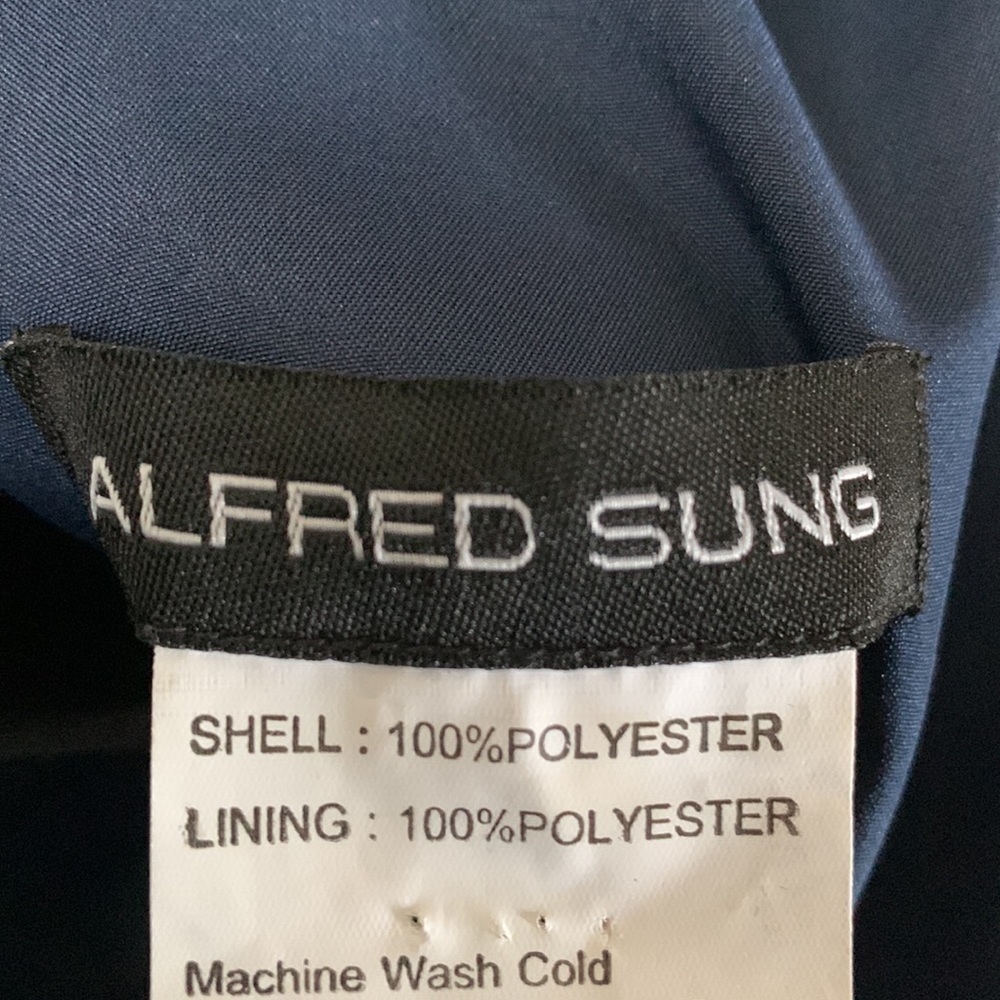 Blue bridesmaid Alfred Sung dress - Picture 2 of 3